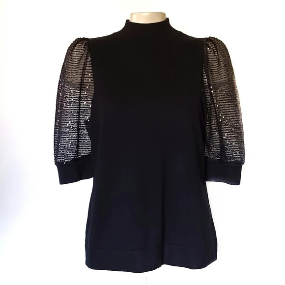 CARMEN Puff Sleeve Mock Turtleneck Goth Wimsigoth Witchy Hipster - Picture 3 of 7